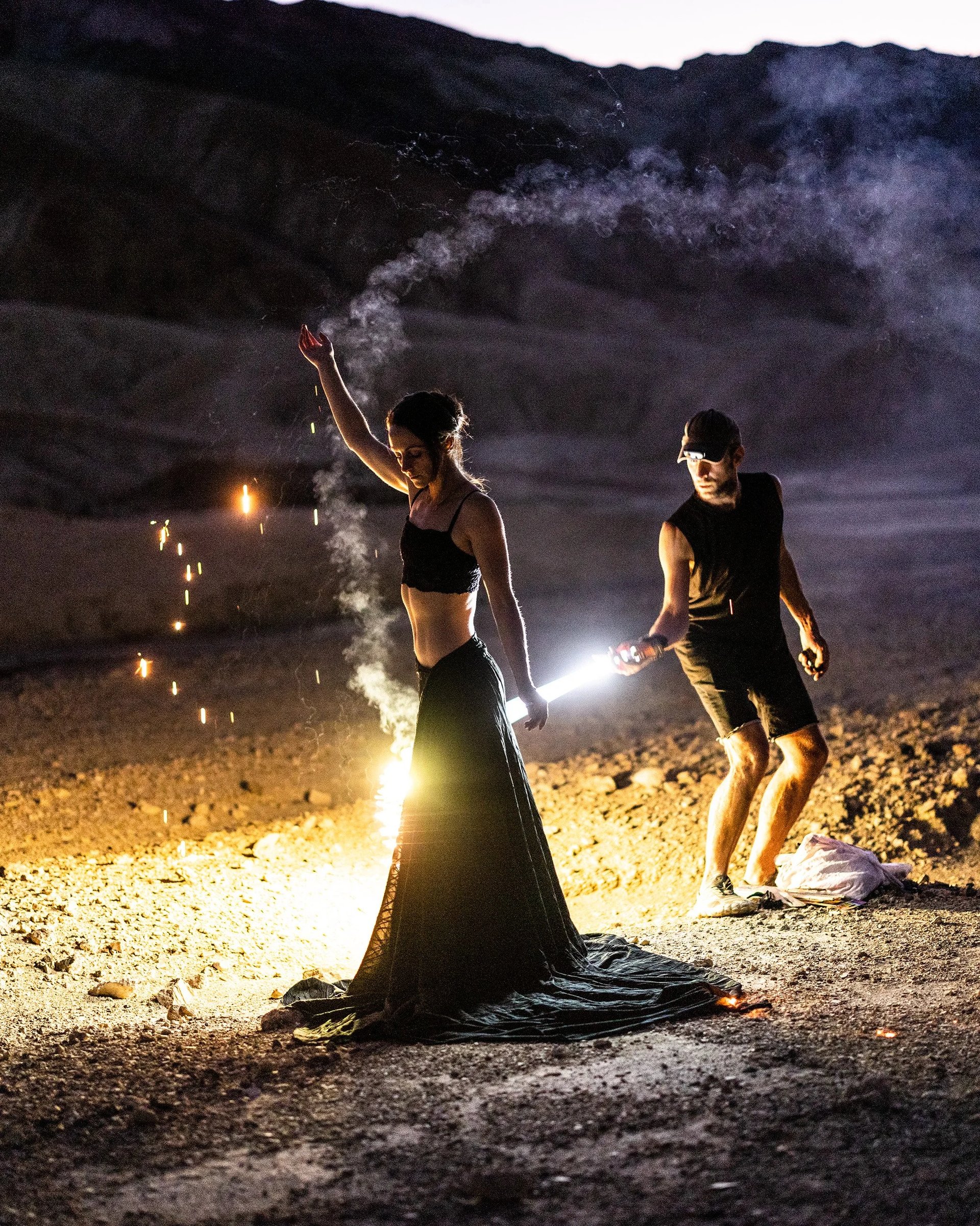 Light painting portrait