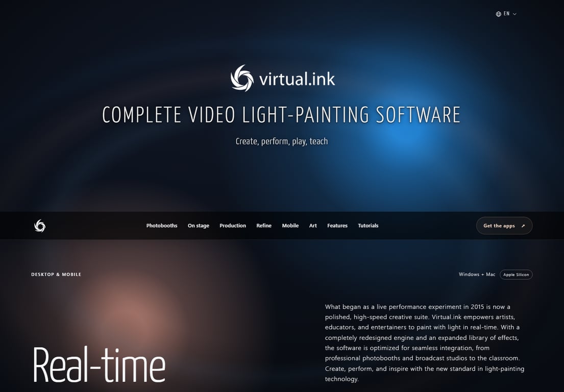 Virtual.ink website homepage
