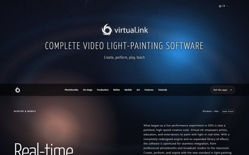 Virtual.ink homepage screenshot