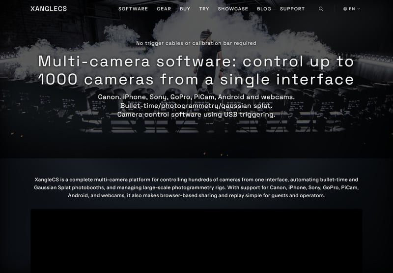 Page d’accueil du site Xangle Camera Server