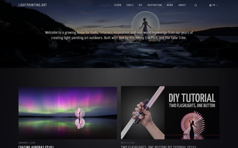 lightpainting.art homepage screenshot