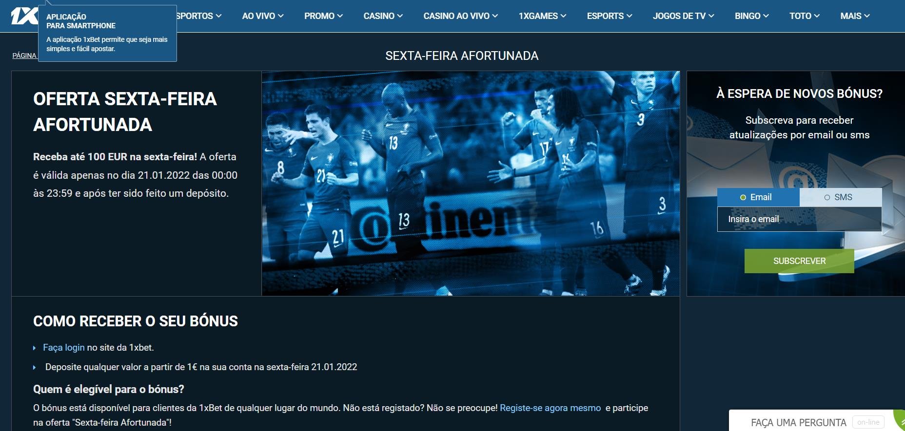 Promoção 1xBet Brasil: Bônus de Recarga todas as Sextas