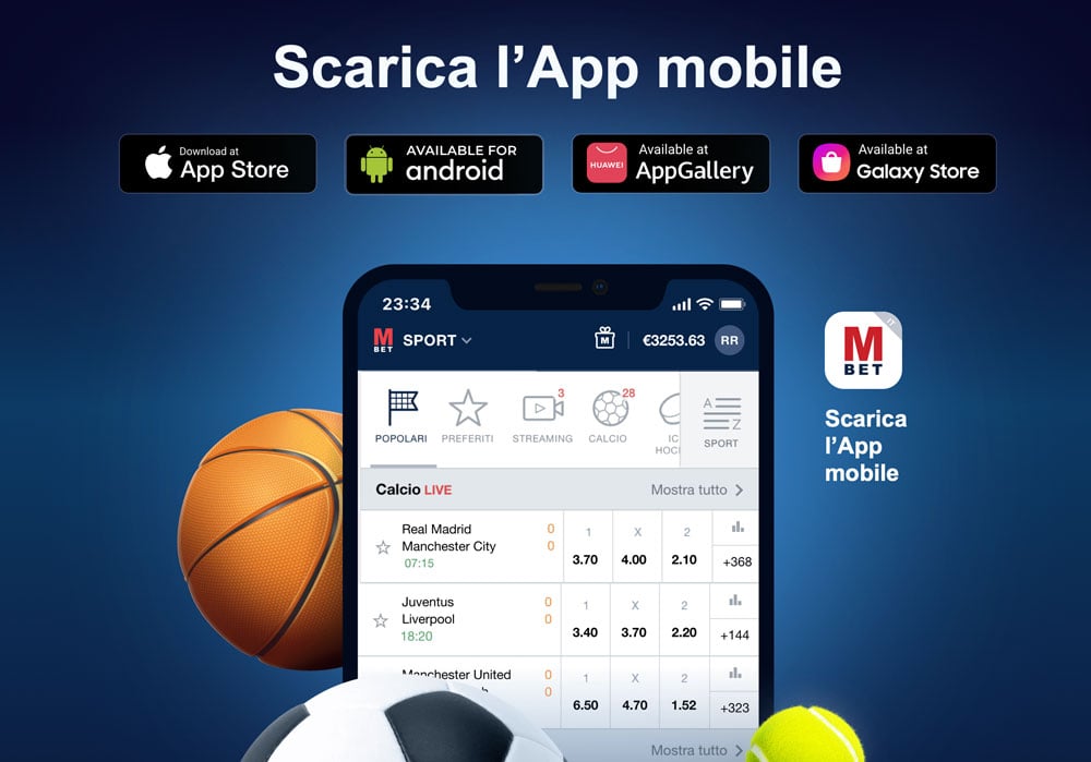 Schermata dell'app mobile Marathonbet su smartphone