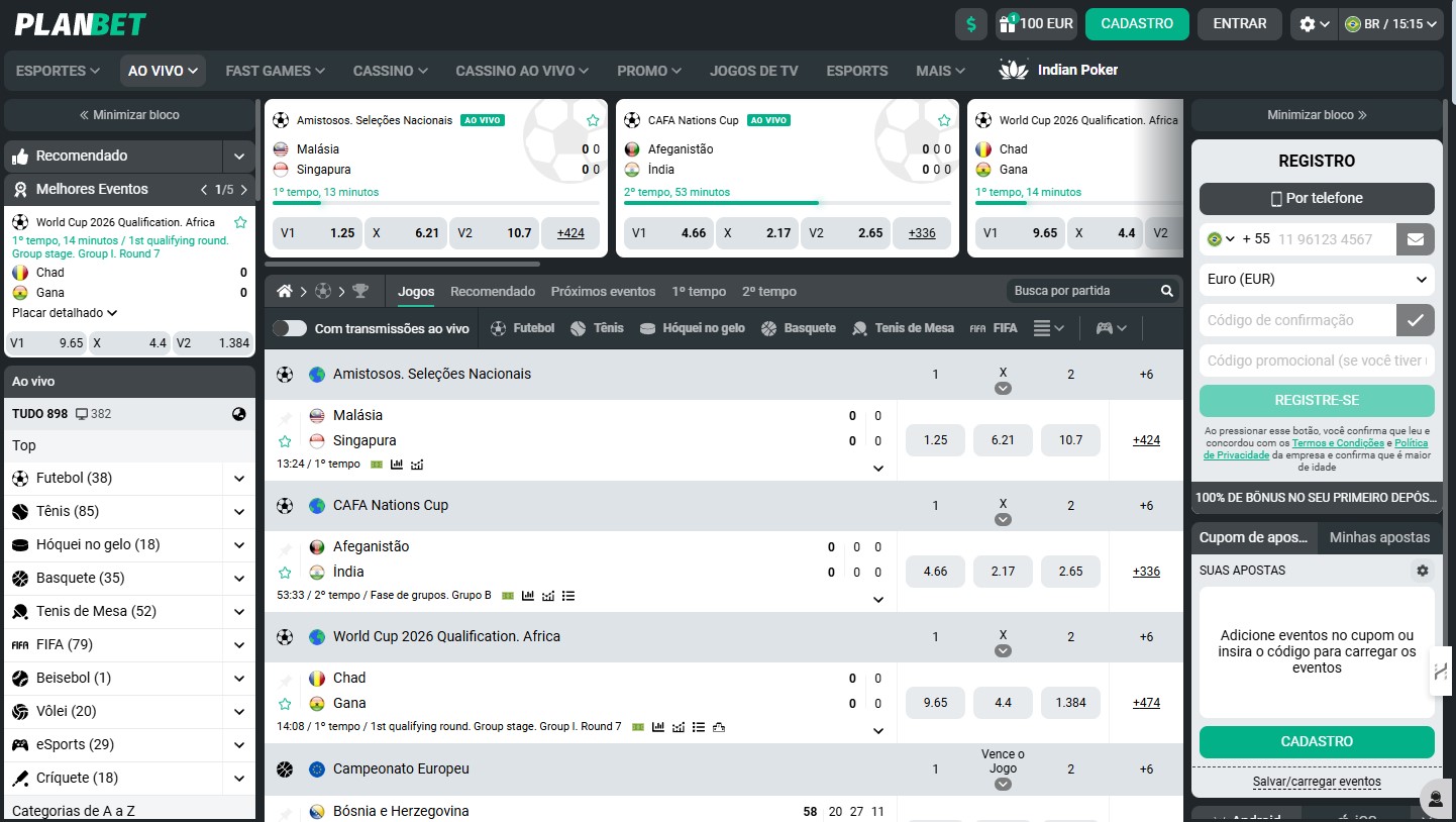 BR Planbet Bookmaker Review Live betting