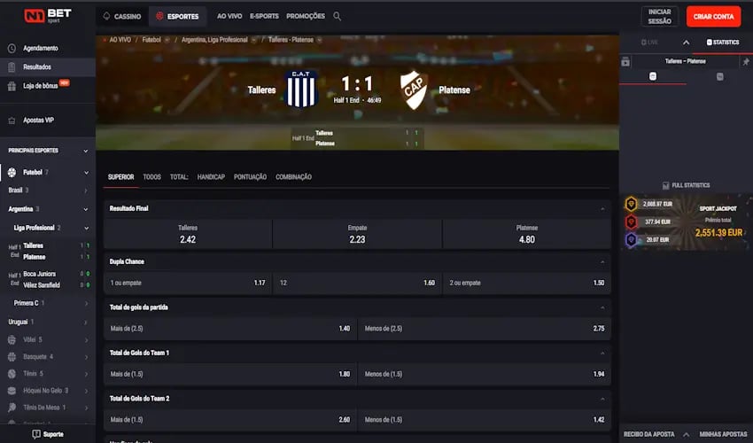 Como acompanhar jogos e partidas ao vivo com a N1Bet Sports