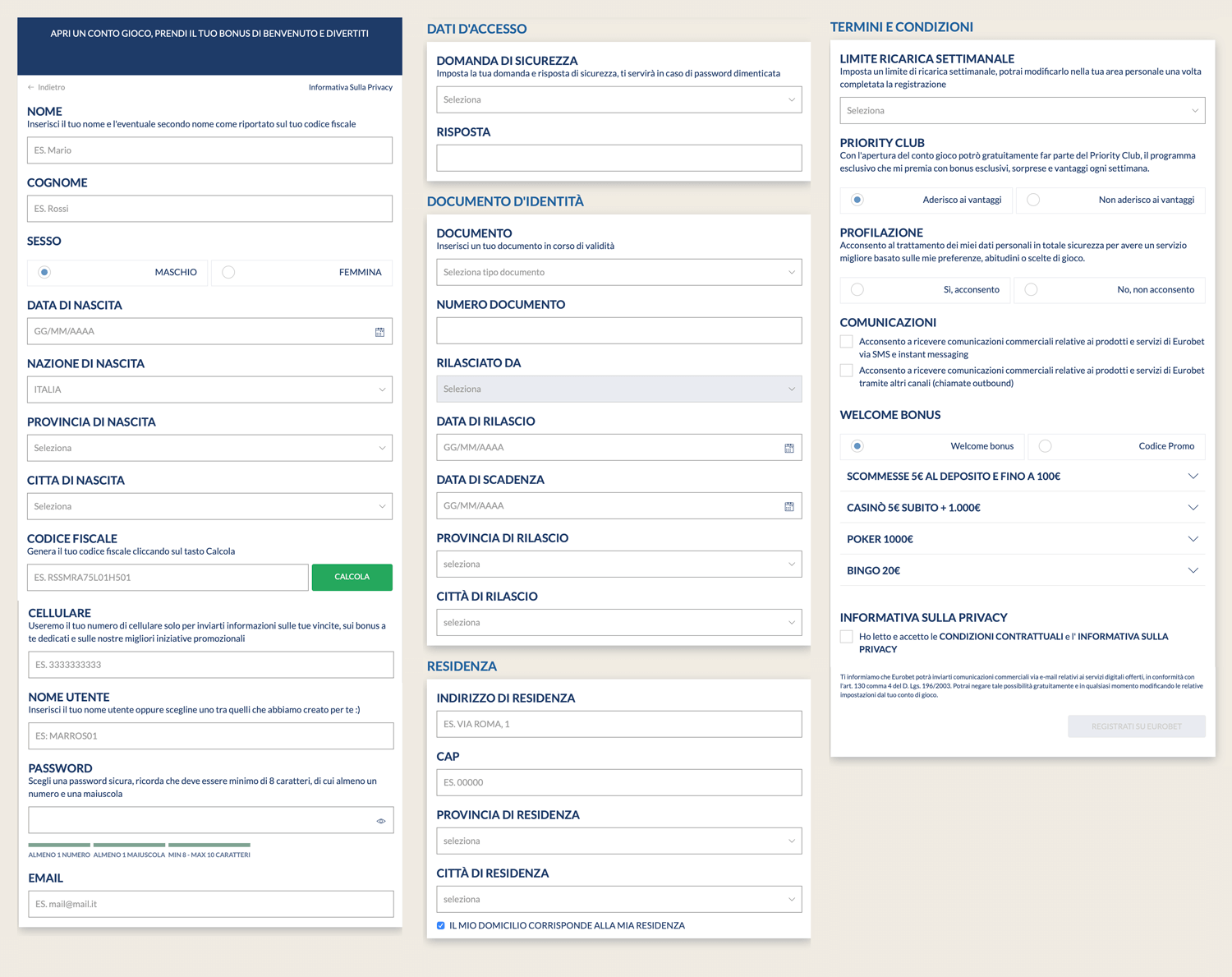 eurobet registrazione