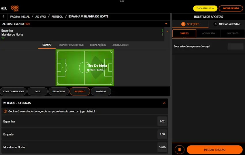 Como fazer apostas ao vivo na 888Sport com ajuda dos recursos