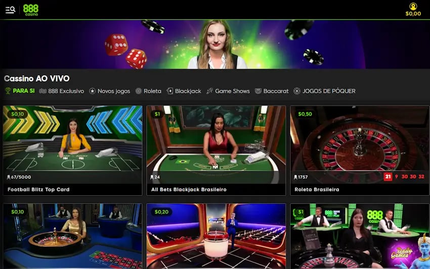 Como entrar e jogar no cassino ao vivo da 888Sports?
