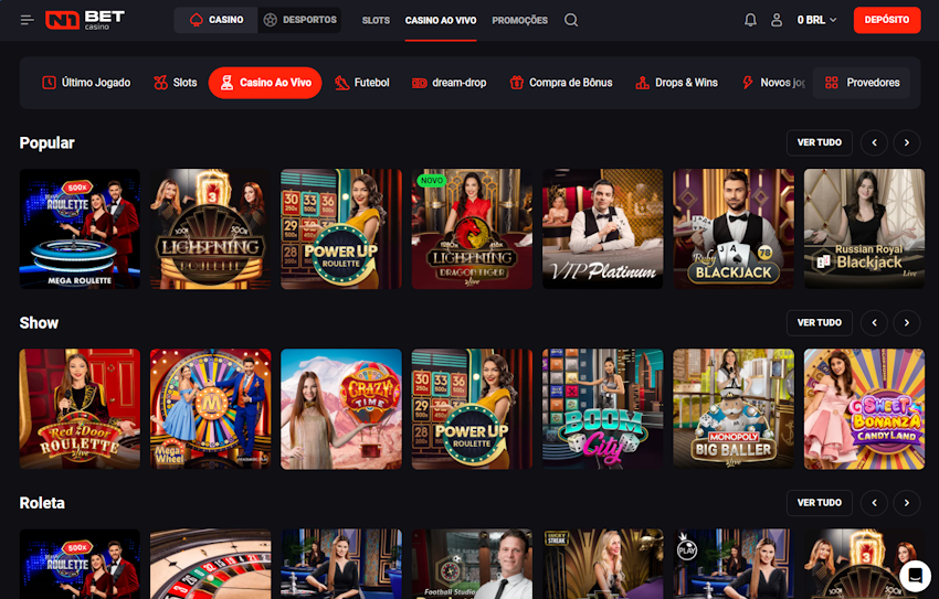 Como entrar e jogar roleta ao vivo na N1Bet 1