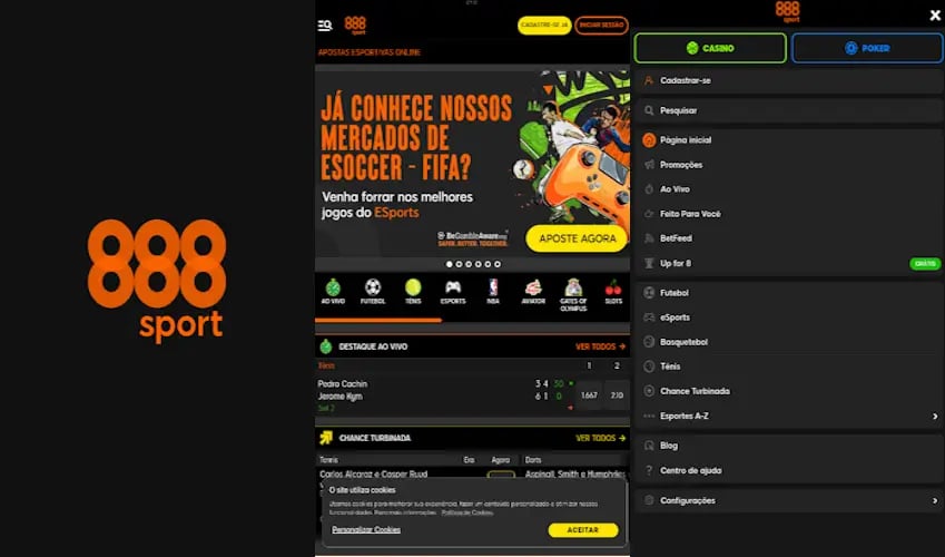Como baixar e instalar no celular o app da 888Sports?