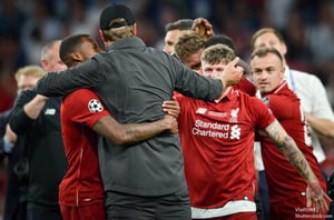 Madrid Spain 01 MAY 2019 Jurgen Klopp celebrate their winning of the UEFA Champions League 2019 after the final game against Tottenham at Wanda Metropolitano Spain