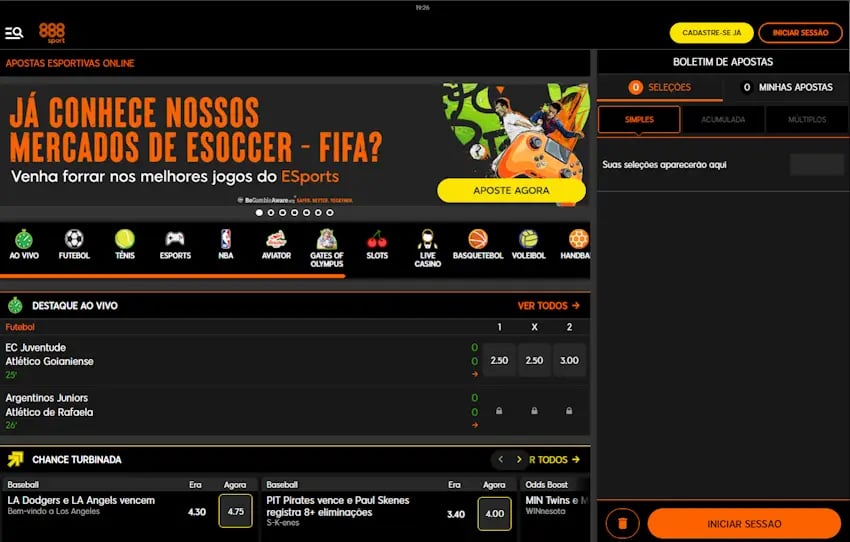 Quais tipos de apostas dá para fazer na 888Sports