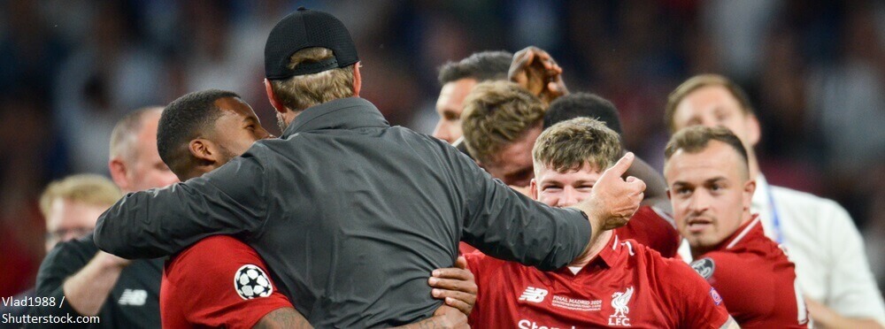 Madrid Spain 01 MAY 2019 Jurgen Klopp celebrate their winning of the UEFA Champions League 2019 after the final game against Tottenham at Wanda Metropolitano Spain BANNER