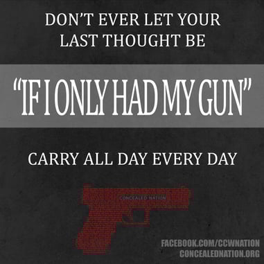 “I don’t carry when I don’t feel the need” is a bad state of mind to be in