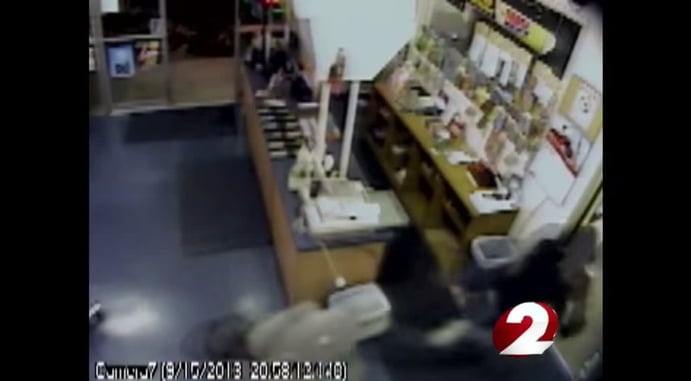 VIDEO: Store owner shoots armed robber in chest