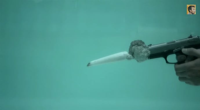 VIDEO: Handgun fired underwater and filmed at 27,000 Frames Per Second (slow motion)