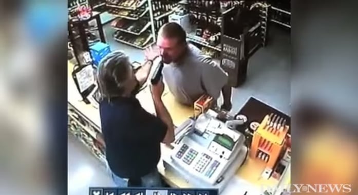 [VIDEO] Store clerk stops armed robbery with a quick surprise for the robber