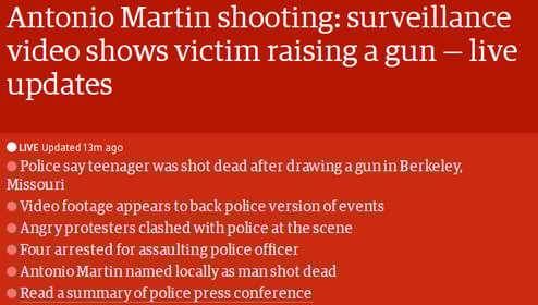 TheGuardian.com Calls Teen Shot By Police In St Louis A Victim. Stop It.