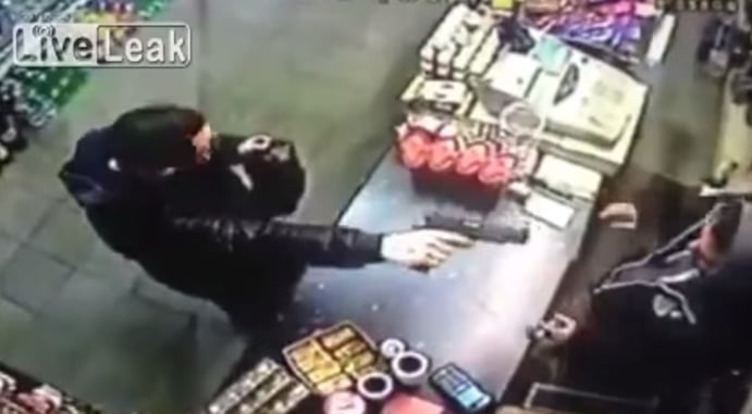 [VIDEO] Don’t Have Your Own Gun? Just Take It From The Armed Robber