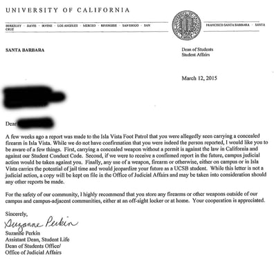 A UCSB Student Is Being Watched By School Because He Is A Gun Owner