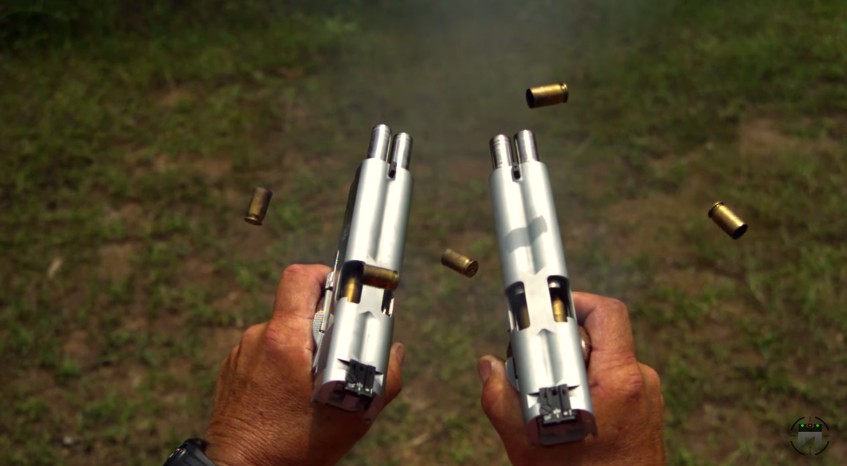Amazing Slow Motion Video Of Two Double Barrel 1911’s Fired At The Same Time