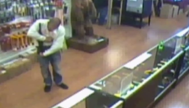 Caught On Camera: Man Tries To Steal Rifle By Shoving It Down His Pants, Earns Darwin Award
