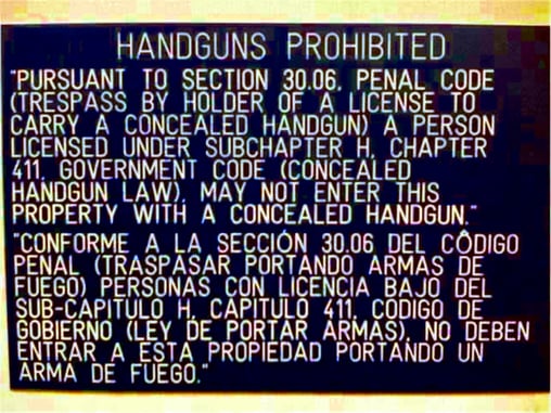 Is New Signage The Biggest Fuss For New TX Open Carry Law?