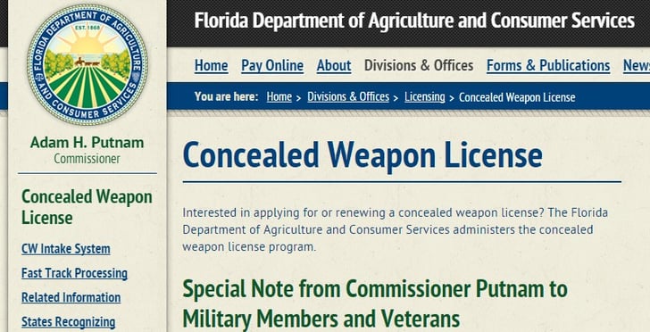 Florida Expiditing Concealed Carry Permits For Active Military And Veterans In Wake Of Chattanooga Attacks