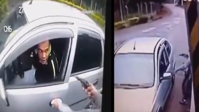 [VIDEO] Perfect Draw From Holster While Seated In Car During Attempted Armed Robbery