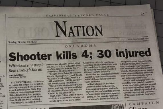 SHOOTER = MENTALLY ILL DRIVER In This Week’s Newspaper