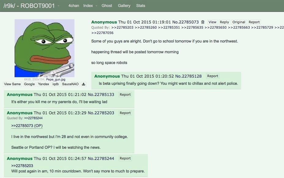 Did The Oregon Gunman Warn Of Attack Just Hours Before On Social Media? This Screenshot Points To Yes