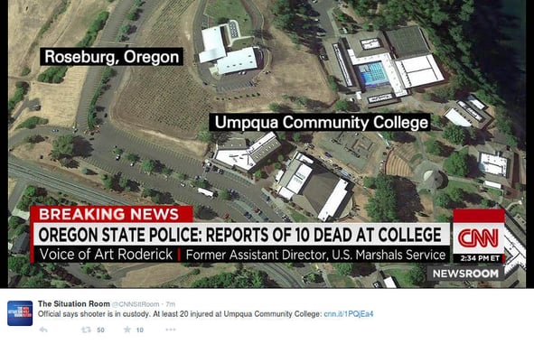 UPDATE: Mass Shooting At Oregon Community College — 10 Dead, 9 Wounded, Gunman Dead In Gun Battle With Police