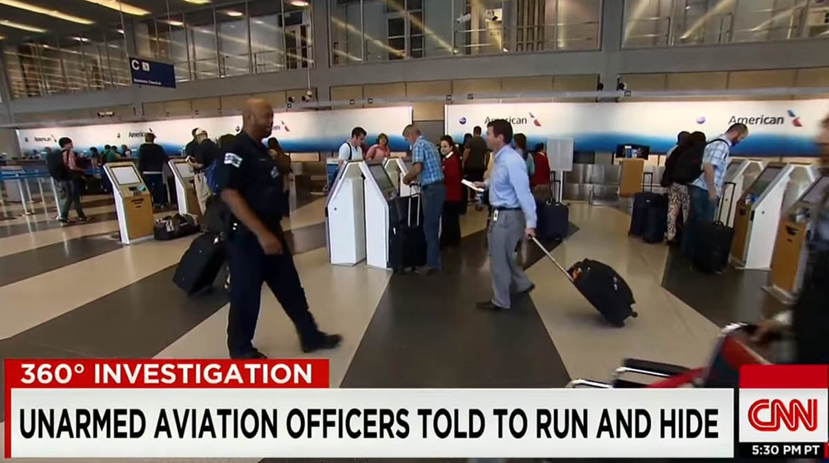 Sworn Law Enforcement Officers Unarmed And Trained To Run And Hide In The Event Of Active Shooter At Chicago Airports