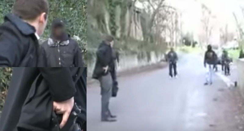 [VIDEO] Armed Frenchman Has Concealed Firearm Ready To Fend Off Large Group Of Thugs