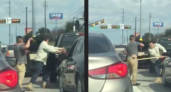 [VIDEO] Two Men Duke It Out In The Middle Of The Street: Do You Intervene?