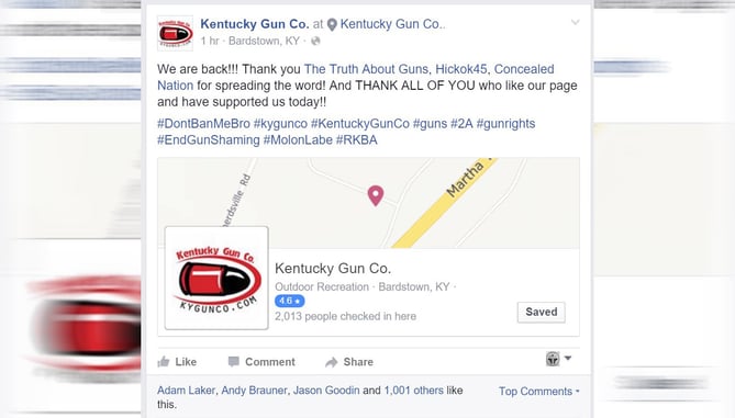 Facebook To Kentucky Gun Company: JK, You’re Back! I Spoke With The Owner, Who Now Has A Few More Gray Hairs