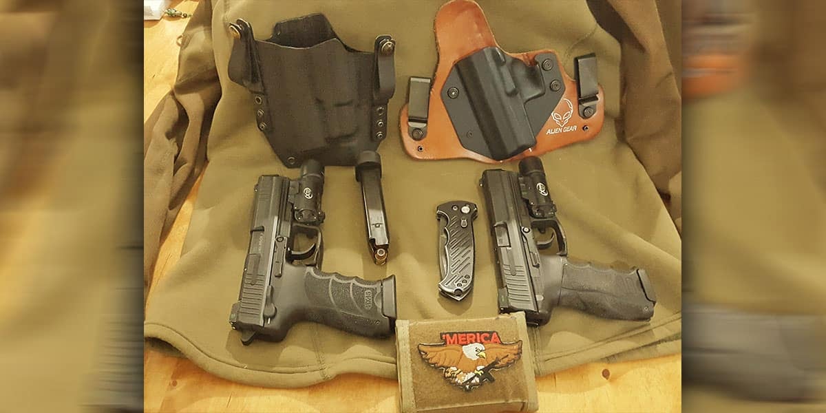 #DIGTHERIG – Barrett and his HK45 and HK P30L in a Raven Concealment Holster and Alien Gear Holster