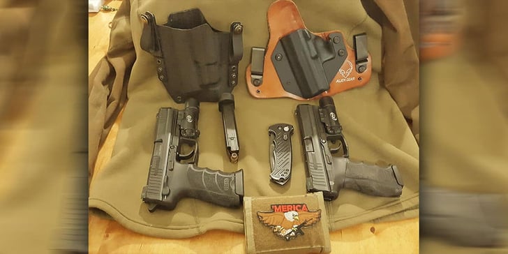 #DIGTHERIG – Barrett and his HK45 and HK P30L in a Raven Concealment Holster and Alien Gear Holster