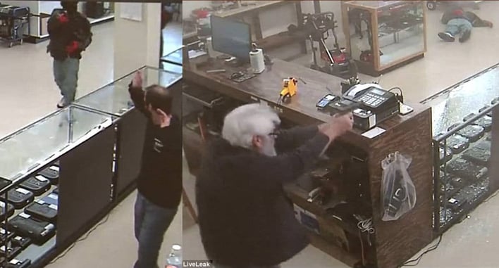 [WARNING: GRAPHIC VIDEO] Owner Of Dixie Pawn And Gun Fights Back Against Armed Robbers