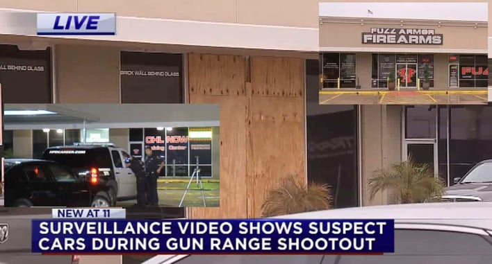Two Gun Range Employees Return Fire After Detaining Two Armed Robbers and Taking Fire From Two More