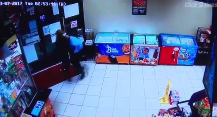 [VIDEO] Armed Security Guard Gets Complacent — Almost Pays For It With His Life