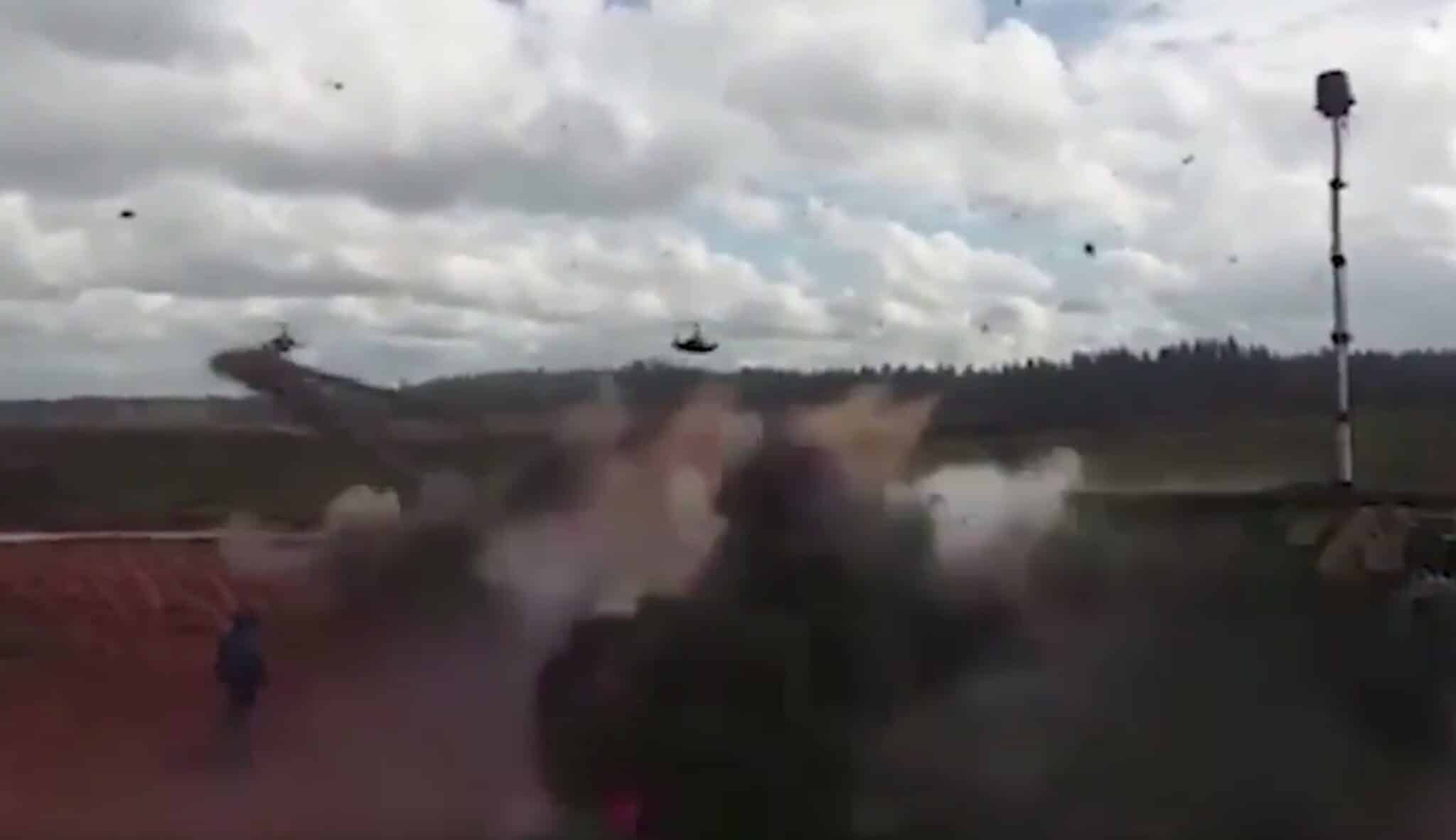 [VIDEO] Russian Helicopter Accidentally Fires Missile At Bystanders During War Games