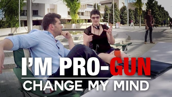 [VIDEO] Steven Crowder Goes To Campus, Tells People To Change His Mind About Being Pro-Gun