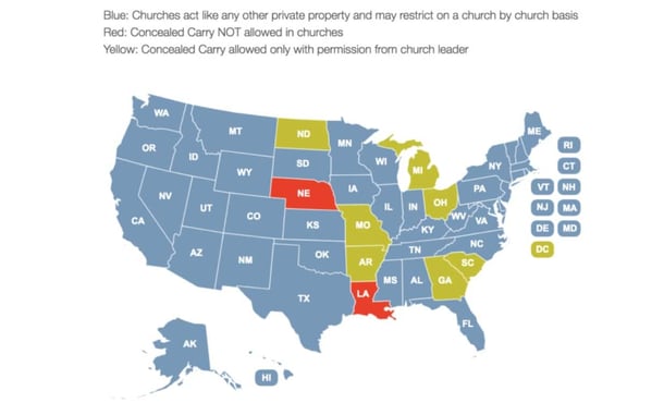 Two States Ban Concealed Carry In Church, Seven Require Permission
