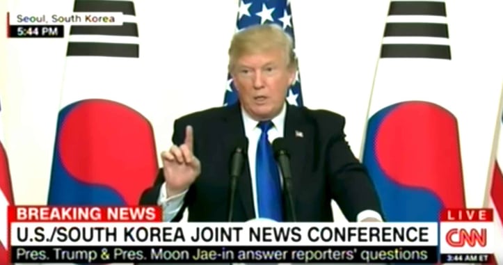 While In South Korea, President Trump Is Asked If He Supports “EXTREME VETTING” For Firearm Purchases