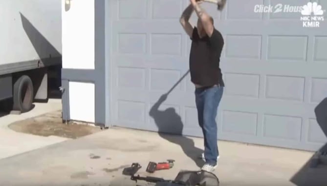 WATCH: AR-15 Owner Destroys Gun On TV To Help End Mass Shootings