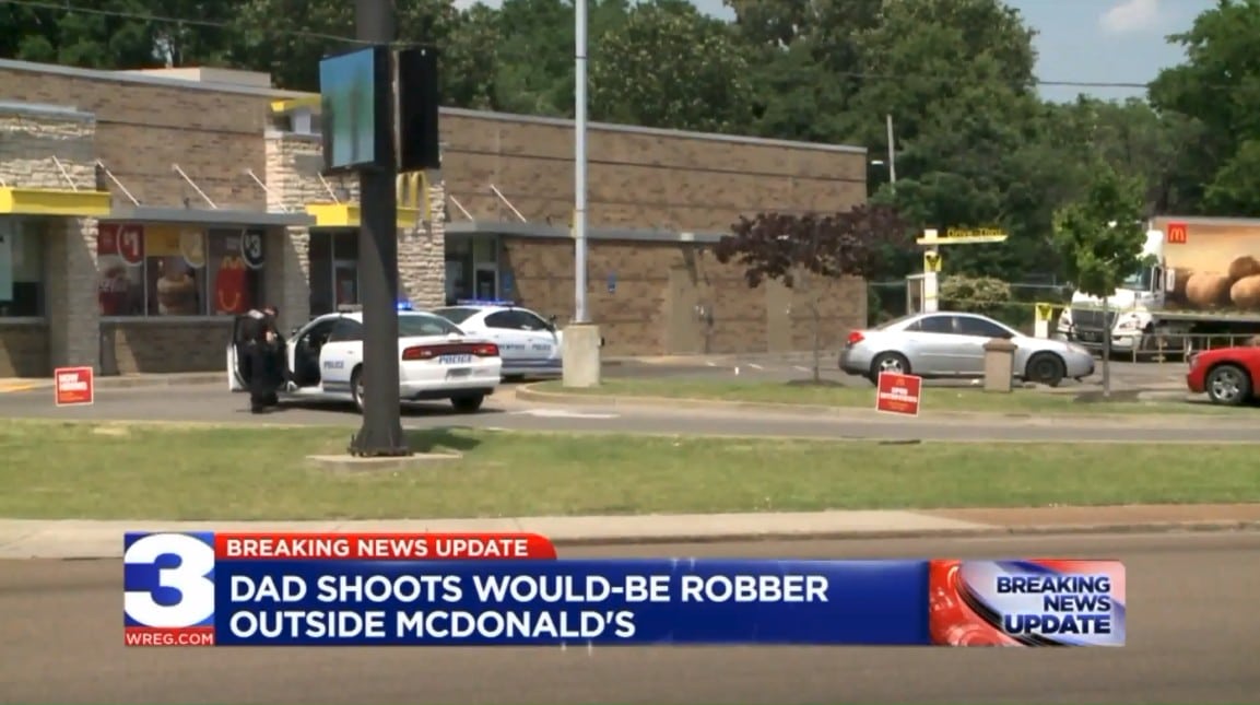 Father Carrying Child Is Attacked By 4 Thugs, Pulls Gun And Fires Multiple Rounds
