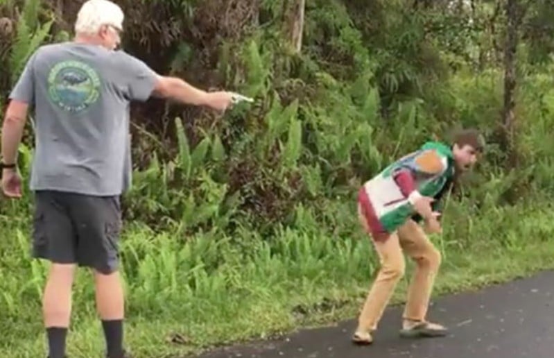 [VIDEO] Crazy Hawaiian Fires Gun Towards Neighbor After Trying To Check On Home