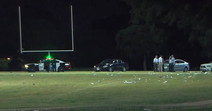 Moped Rider Flies Onto Football Field and Opens Fire