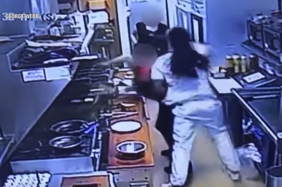 *WATCH* Customer Goes Behind Counter And Brutally Punches Female Employee, Then Backup Arrives Quickly In The Form Of An Armed Co-Worker